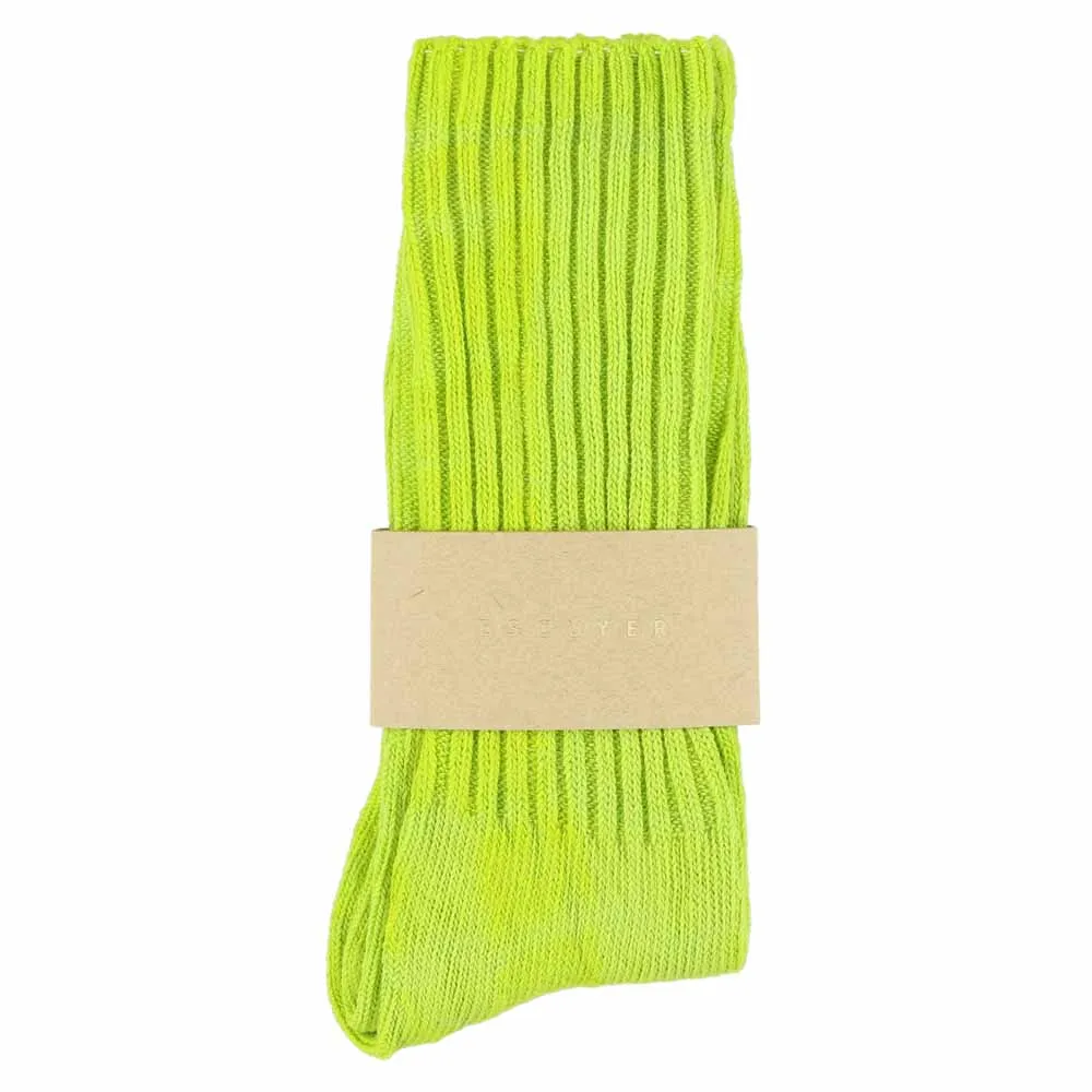 Women Tie Dye Socks - Green / Yellow