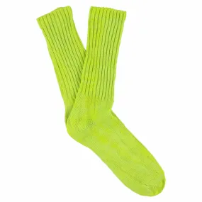 Women Tie Dye Socks - Green / Yellow