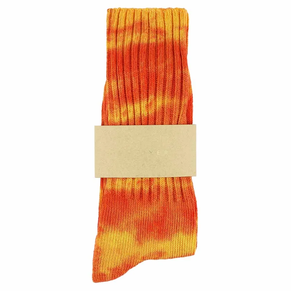 Women Tie Dye Socks - Yellow / Orange