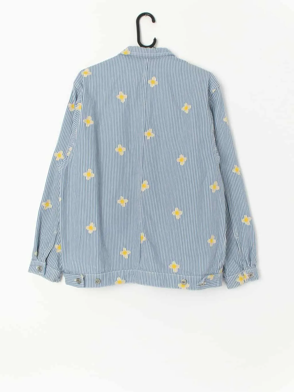 Women’s Stan Ray denim jacket with pinstripe and daisy design – Medium / Large