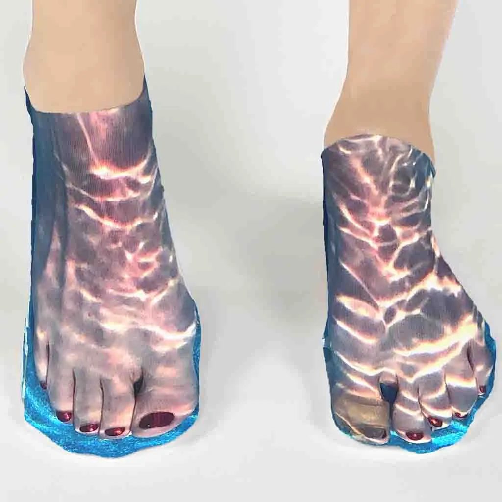 Women’s Feet Underwater Printed on Socks for Her