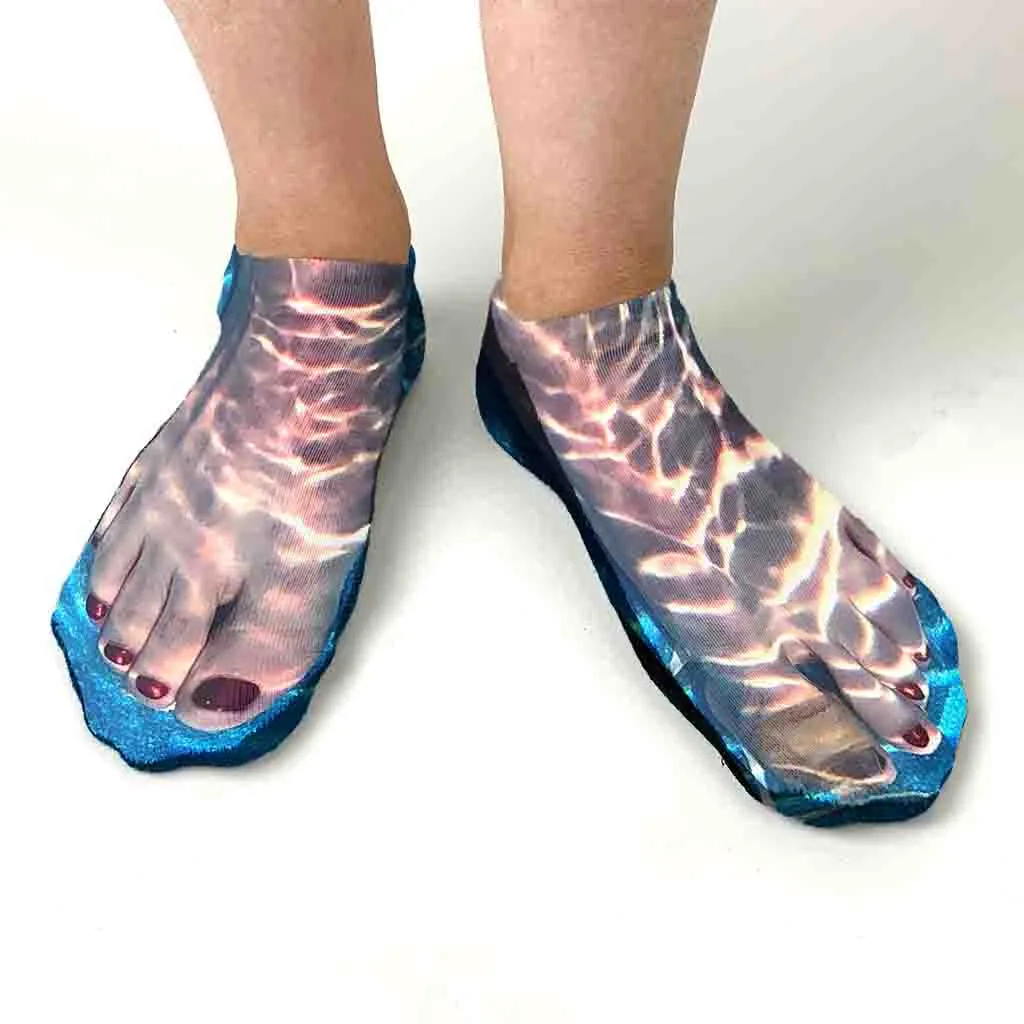 Women’s Feet Underwater Printed on Socks for Her