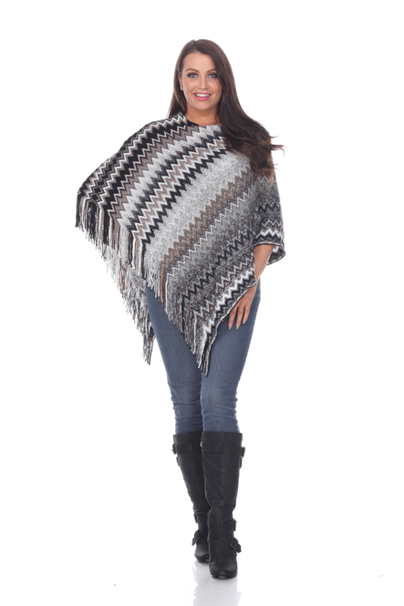 Women's Fringe Knit Poncho