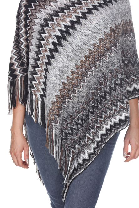 Women's Fringe Knit Poncho