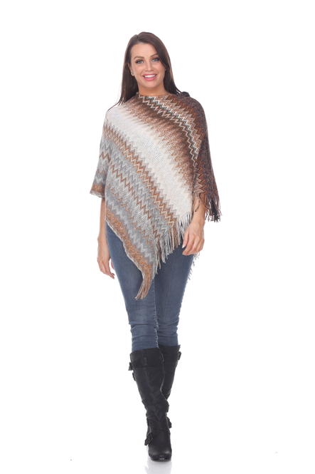 Women's Fringe Knit Poncho