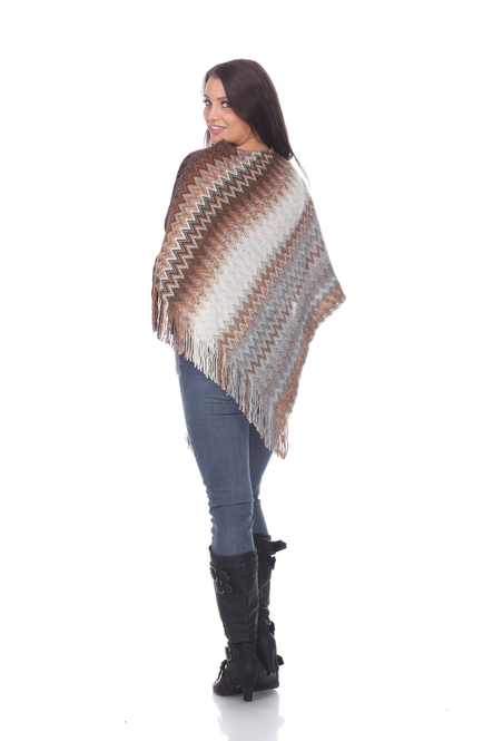 Women's Fringe Knit Poncho