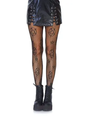 Women's Occult Symbol Fishnet Tights