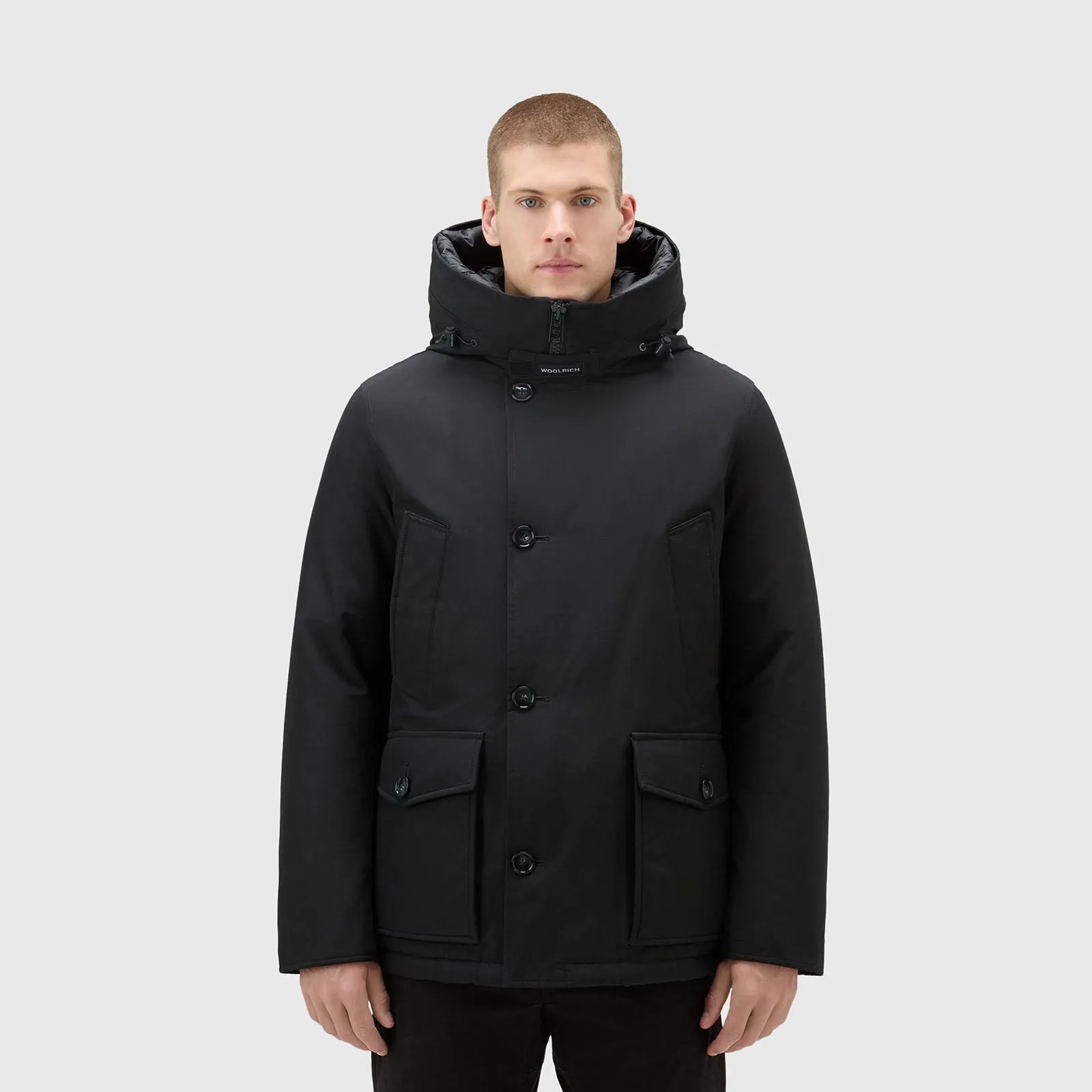 Woolrich Arctic Anorak in Ramar Cloth Nero Piumino