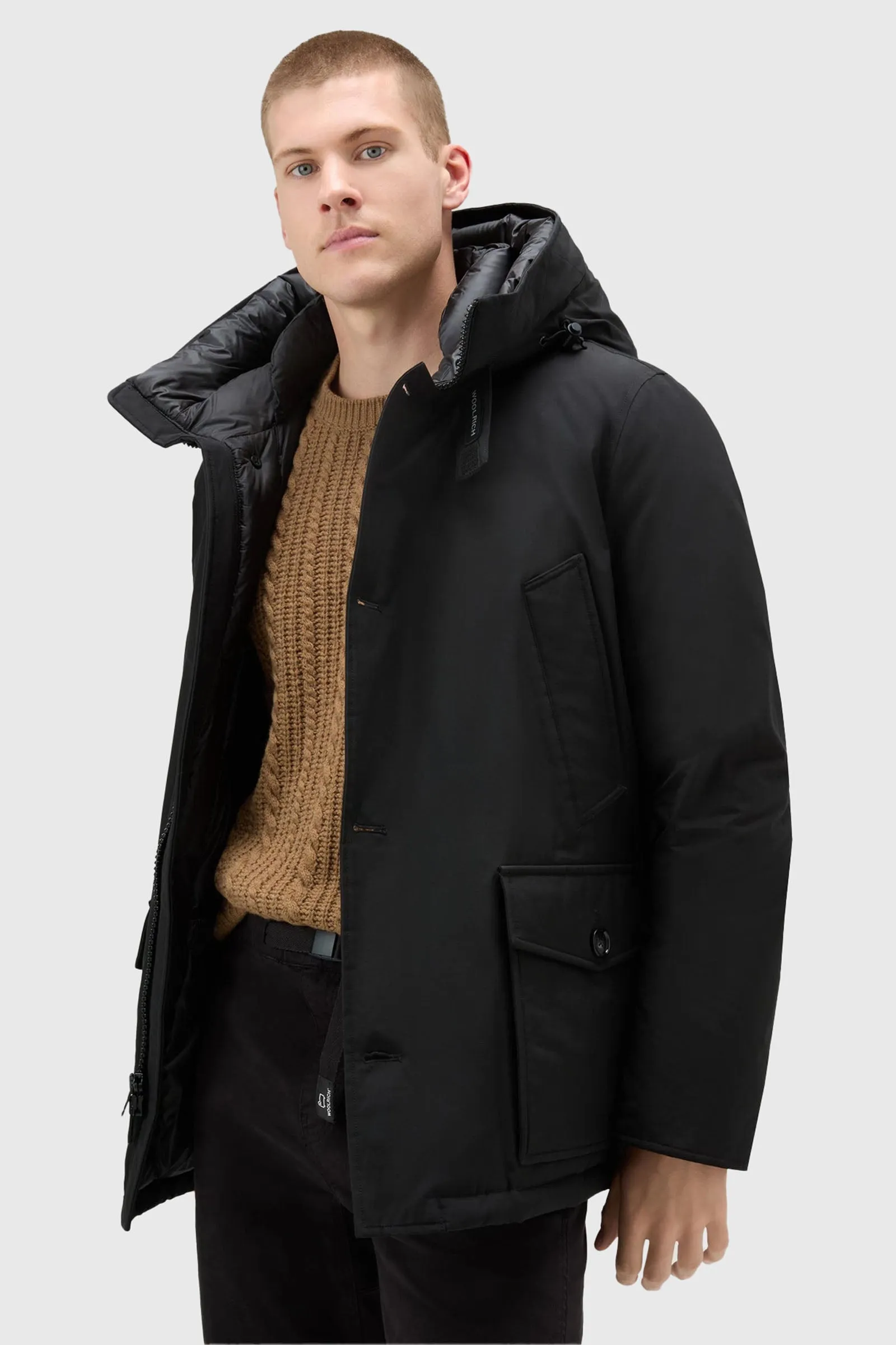 Woolrich Arctic Anorak in Ramar Cloth Nero Piumino