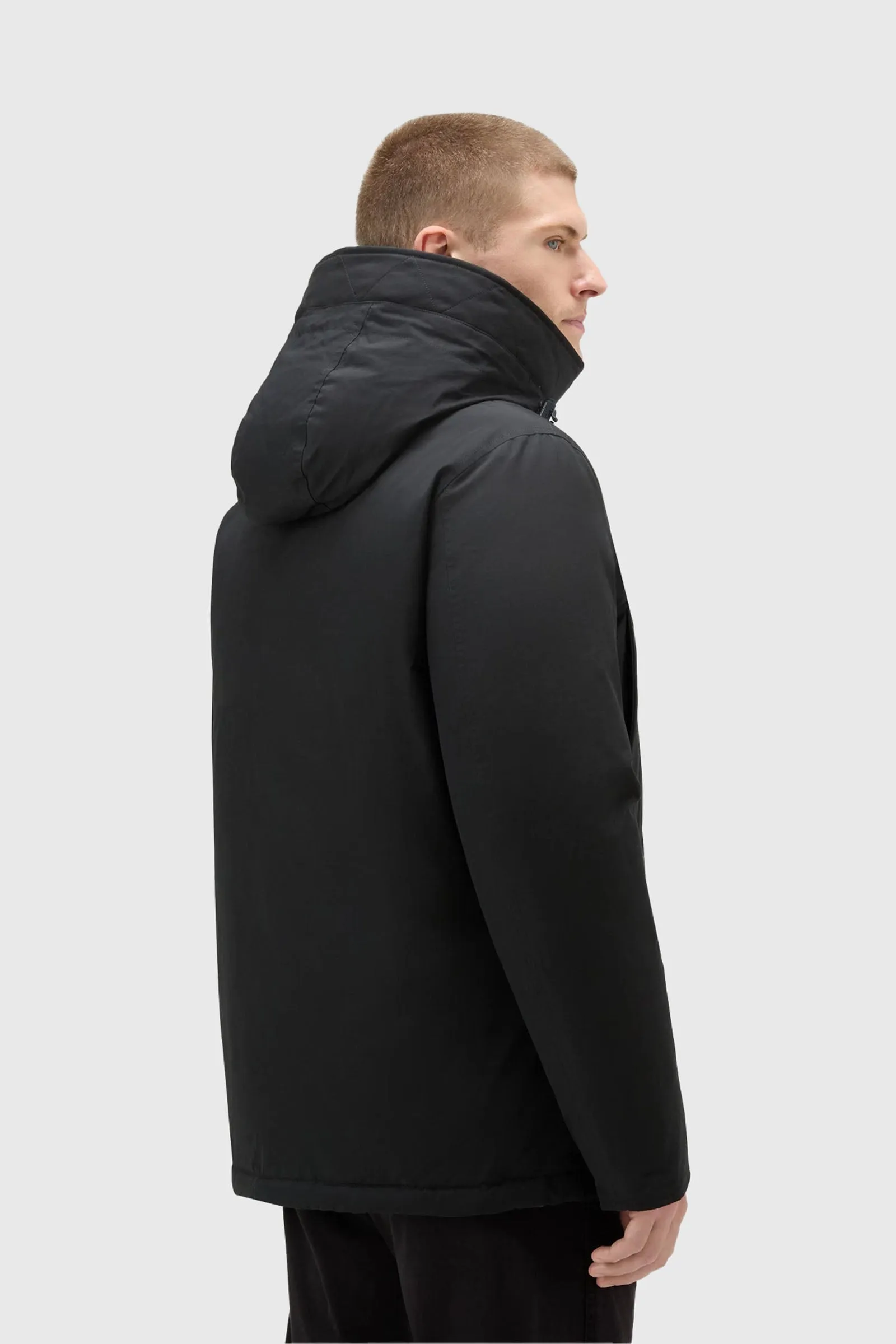 Woolrich Arctic Anorak in Ramar Cloth Nero Piumino