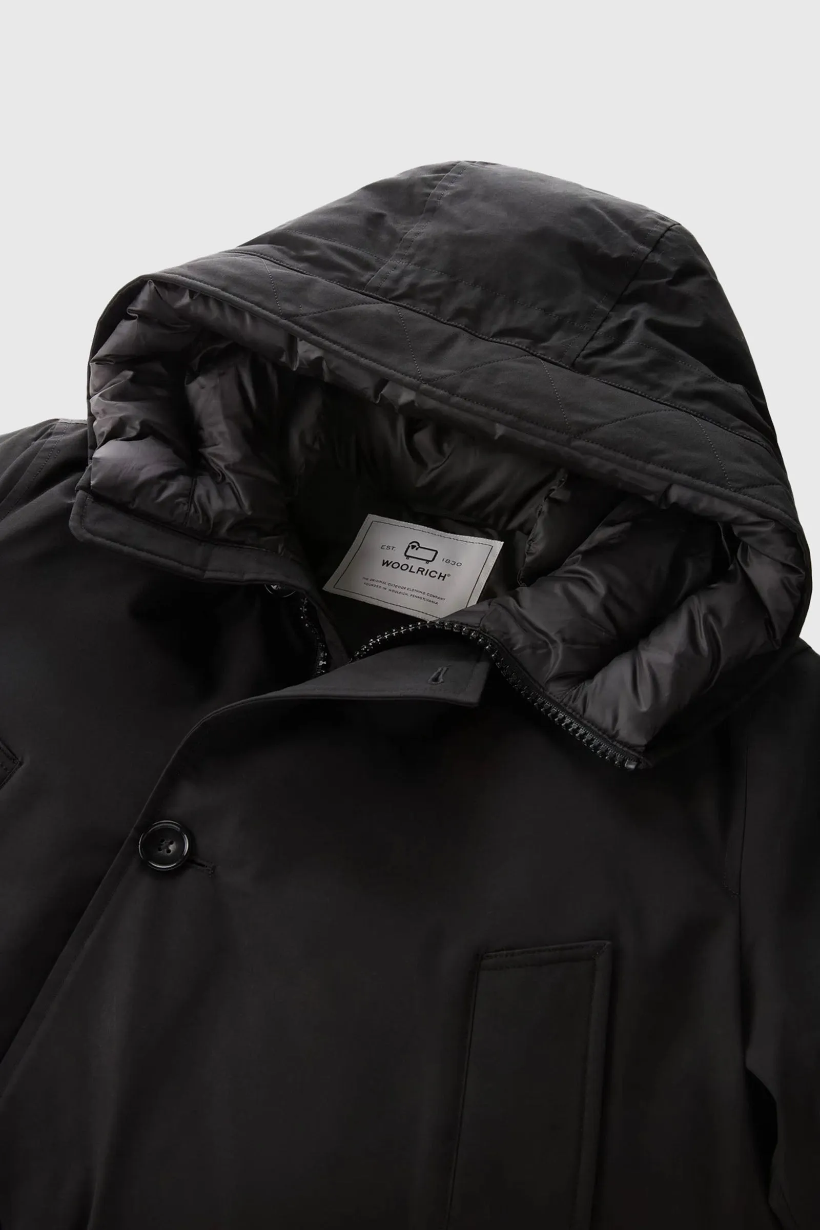 Woolrich Arctic Anorak in Ramar Cloth Nero Piumino