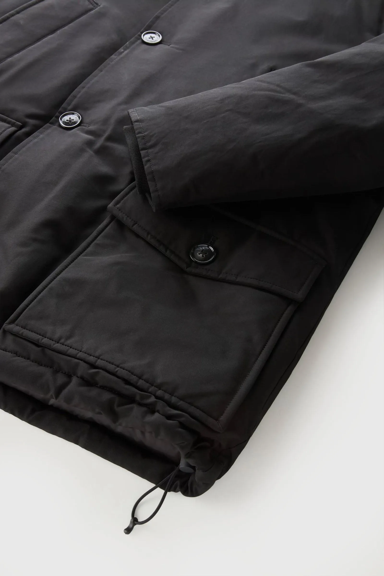 Woolrich Arctic Anorak in Ramar Cloth Nero Piumino