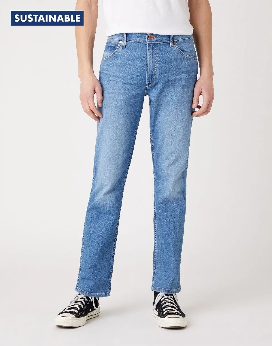 Wrangler Greensboro Modern Straight Denim Jeans Light Strike