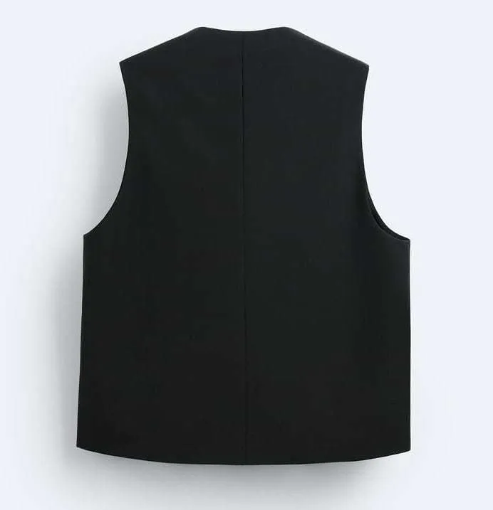 ZARA  |Wool Plain Vests & Gillets